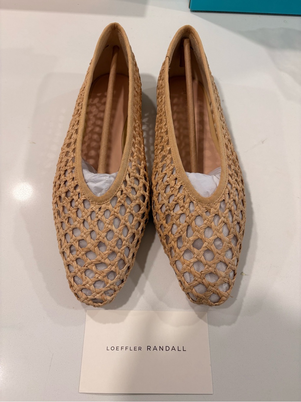 Loeffler Randall Tan Woven Slip-On Flats